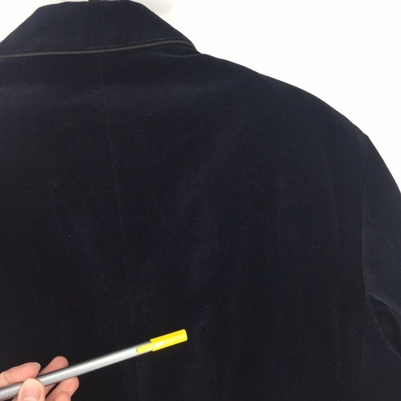 INC International Concepts Sport Coat Men Medium Navy Blue Velvet Smoking Jacket - Picture 8 of 11